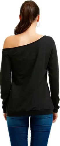 Vista 8 de Magicmk - Sudadera de hombro descubierto y mangas largas, con estampado de labios de mujer, en talla extragrande, para mujer