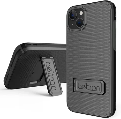 Vista 4 de BELTRON Combo de funda para iPhone 13/14, funda protectora delgada de agarre de cuerpo completo y clip giratorio para cinturón 3 en 1 Combo