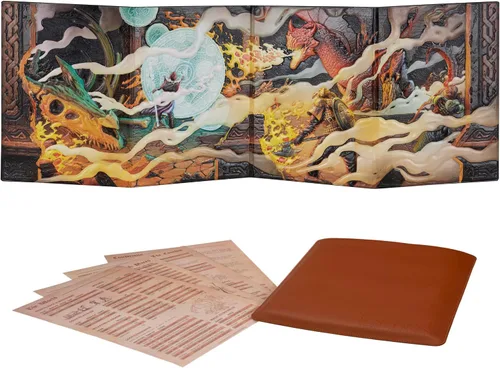 Vista 7 de DND DM Screen 5e - D&D Dungeon Master - Pantalla 3D de piel sintética con insertos personalizables, Dungeons & Dragons GM / Game Master, accesorios