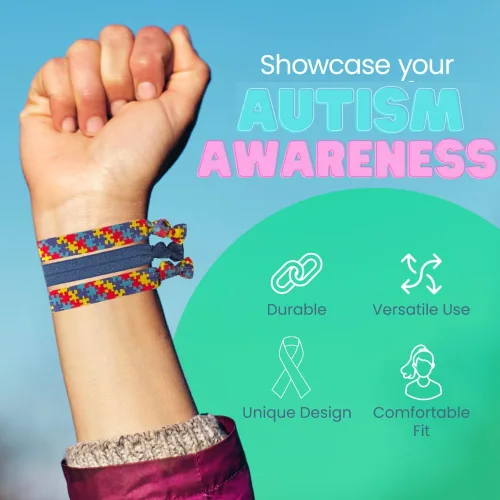 Vista 2 de Lazos para el cabello con conciencia sobre el autismo de Infinity Collection