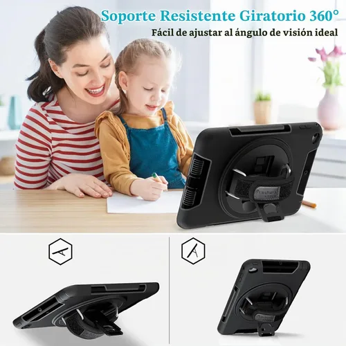 Vista 3 de Funda para iPad mini 5/4 de 7.9 pulgadas: Funda de TPU para iPad mini 5ª/4ª generación 7.9 pulgadas 2019/2015 con protector de pantalla, soporte
