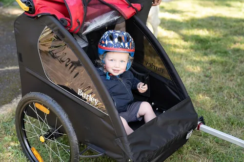 Vista 9 de Burley Honey Bee, remolque y cochecito de bicicleta para niños de 2 asientos
