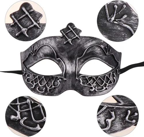 Vista 7 de Thmyo Paquete de 2 máscaras para parejas, carnaval veneciano, Mardi Gras, máscara de baile
