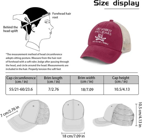 Vista 34 de Philysonic Funny Hat I Like Whisky and Cigars and Maybe 3 People Sombreros para Hombres Gorras de Béisbol Gorras Ajustables