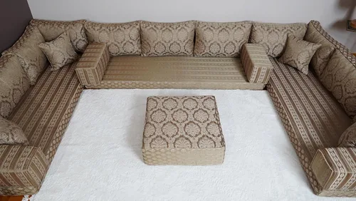 Vista 3 de arabicsofa Sofá de Asiento de Piso Tradicional Árabe – Cojines de Piso de Estilo Marroquí Hechos a Mano para Habitación de Huéspedes