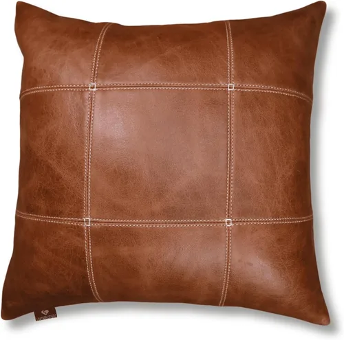Vista 19 de Funda de almohada de cuero de cordero 100% cuero de cordero – Funda de cojín para sofá – Fundas decorativas para sala de estar y dormitorio, cuero