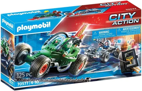 Vista 7 de Playmobil Persecución en helicóptero con furgoneta fugitiva