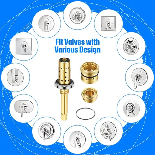 Vista 3 de Enhon Kit de reconstrucción de válvula: compatible con Symmons Temptrol, husillo TA-10, asientos fríos y calientes TA-4, arandela T-11, fijación