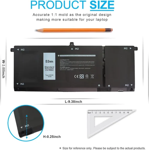 Vista 5 de Batería H5CKD de 53 V para Dell Inspiron 7506 7405 7306 7300 7500 5406 5400 2 en 1 plata 5502 5501 5402 5401 5505 5300 5301 5500 8 550 9 Latitude