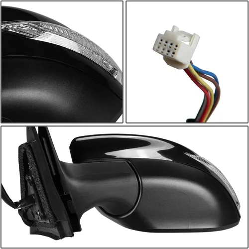 Vista 4 de DNA MOTORING OEM-MR-NI1320225 Estilo de fábrica alimentado+calentado+señal de giro izquierda espejo de puerta de vista lateral compatible con Nissan