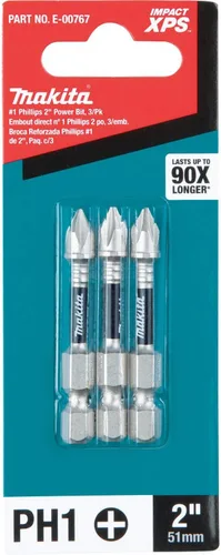 Vista 7 de Makita E-00767 Impact XPS™ #1 Phillips 2" Broca de Potencia, 3/paquete