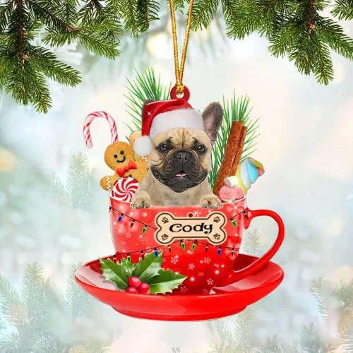 Vista 11 de NAZENTI Adorno personalizado de Alaskan Malamute en taza roja, adorno de Navidad personalizado para perros amantes de las mascotas, colgante