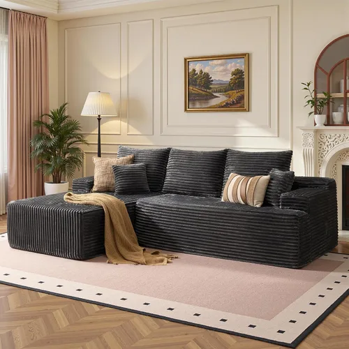 Vista 13 de Sofás seccionales Cloud de 96 pulgadas para sala de estar, sofá sin hueso en forma de L con cómoda silla, sofá modular con asiento profundo,