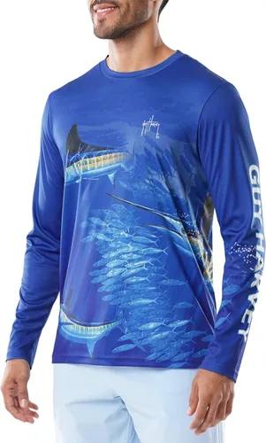 Vista 9 de Guy Harvey Camiseta de manga larga para hombre con protección solar UPF 30+