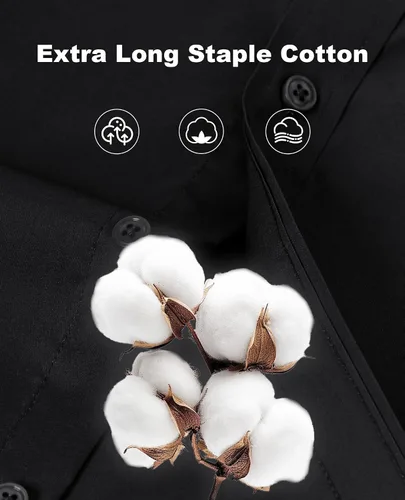 Vista 2 de Camisas de vestir para hombre, camisas de vestir de manga larga para hombre, camisa de algodón con botones, camisas de vestir regulares grandes