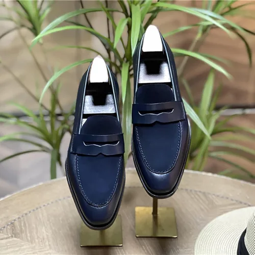 Vista 6 de Mocasines para hombre, zapatos de conducción de cuero, zapatos formales, cómodos zapatos de boda, antideslizantes, zapatos Oxford de negocios