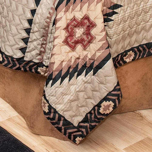 Vista 6 de BLACK FOREST DECOR Juego de edredón Durango Mesa - Tamaño queen, ropa de cama suroeste reversible y extragrande, parte trasera de algodón, lavable a