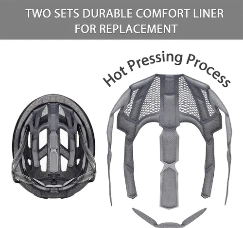 Vista 3 de Casco de bicicleta para adultos, hombres y mujeres, con luz - Casco de bicicleta de montaña y carretera con almohadillas de repuesto y visera