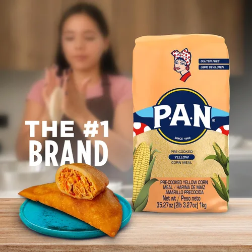 Vista 8 de P.A.N. Harina de Maíz Amarillo - Harina Precocida sin Gluten y Kosher para Arepas, 1 kg (35 oz / 2 lb 3.3 oz)