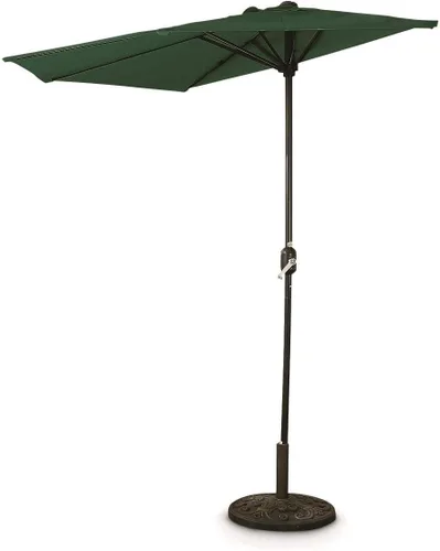 Vista 4 de CASTLECREEK Half Round Patio Umbrella, Outdoor, Garden, Deck, Balcony Shade 8 Feet Verde cazador