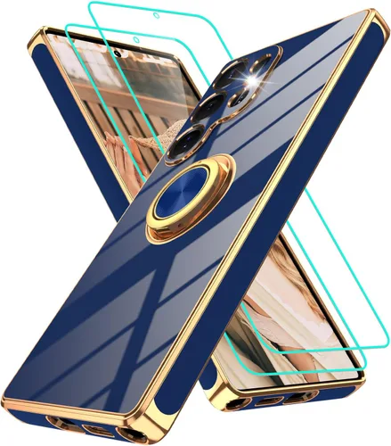 Vista 139 de Funda para Motorola Moto G 5G 2024: Funda Moto G Play 5G 2024 con 2 piezas de protectores de pantalla, soporte de anillo de rotación de 360°