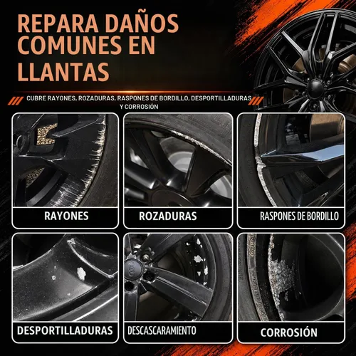 Vista 6 de Kit de reparación de arañazos de rueda, bolígrafo de pintura de Brillo negro