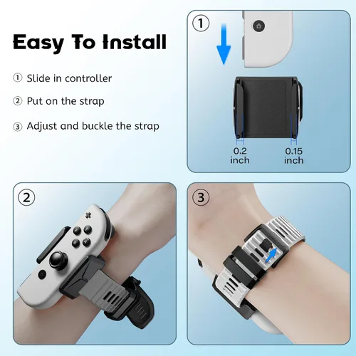 Vista 5 de Upgraded Wrist Bands for Just Dance 2024 2023 2022 2021 Switch and for Zumba Burn It Up, Soft Silicone Dance Straps for Switch & Switch OLED Joy Con