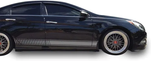 Vista 3 de Adhesivo adhesivo de vinilo con rayas laterales compatible con Hyundai Sonata 2009-2017 (Negro)
