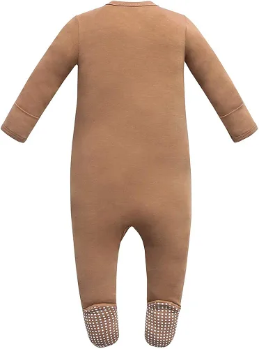 Vista 2 de Owlivia Pijama de bambú para bebé y niña, con cremallera frontal antideslizante