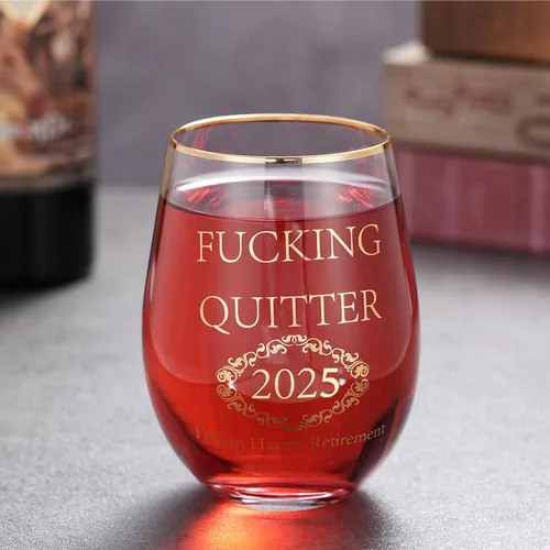 Vista 5 de Regalos de jubilación 2024 para mujeres, hombres, mamá, papá, tía, tío amigo, jefe, compañero de trabajo jubilado, regalo de 15 onzas, vasos de vino