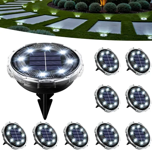 Vista 8 de SOLPEX Luces solares navideñas para exteriores, paquete de 10 unidades que Cambio