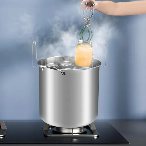 Vista 9 de Fulgutonit Olla de acero inoxidable de 21.5 cuartos de galón con estante y tapa, kit de inicio de suministros de conservas y juego de herramientas