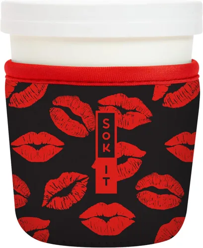 Vista 8 de Sok It IceCreamSok - Funda de neopreno aislada (flores abstractas, pintas de helado cónicas)