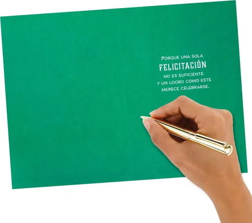 Vista 5 de Hallmark Vida Pack de 4 Tarjetas de Felicitaciones o Graduación Españolas (Felicidades)