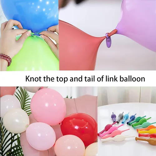 Vista 3 de IN-JOOYAA Globos de enlace rosa bebé de 12 pulgadas, 100 globos de látex de enlace rápido para sesión de fotos, baby shower, decoración de fiesta