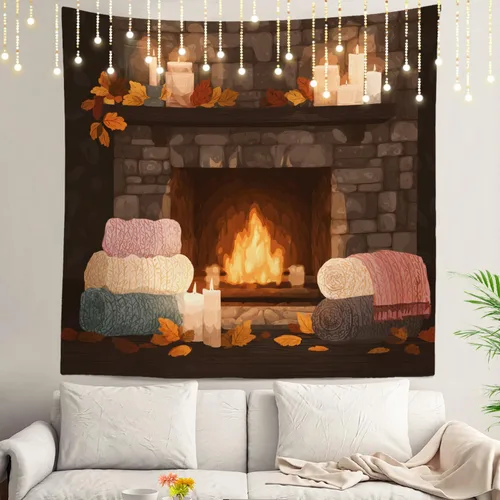 Vista 50 de Shrahala Peaceful Retreat Charming Abode Tapestry, Verdant Landscape Water Wall Hanging Hd Print Polyester Backdrop For Dorm Room Bedroom 30 X 40 In