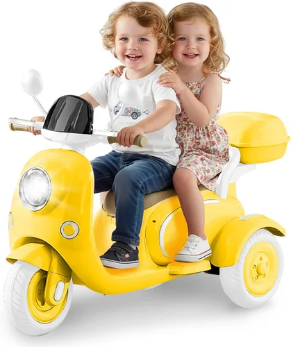 Vista 8 de HEIMILI Motocicleta eléctrica para niños, scooter eléctrico para niños de 3 años, juguete para niñas, scooter de 3 ruedas de 12V para montar