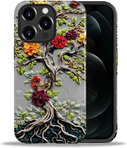 Vista 128 de ZHEGAILIAN Funda para iPhone 11, carcasa dura a prueba de golpes + silicona suave 2 en 1 híbrida, parachoques a prueba de caídas - Vidrio manchado