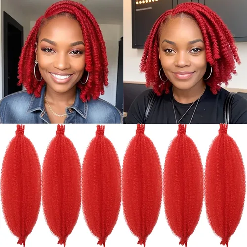 Vista 50 de Cabello para trenzar de 10 pulgadas para locs suaves sintéticos, trenzas de ganchillo Passion Spring Cuban Twist Hair Butterfly Loc Marley Twist