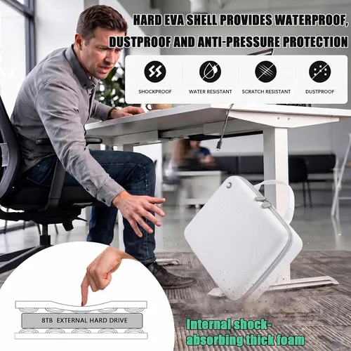 Vista 3 de Comecase Funda de disco duro de escritorio para expansión Seagate y para WD Blanco