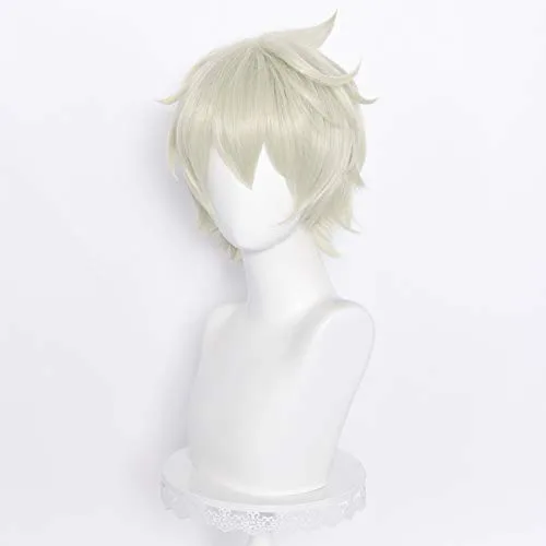 Vista 4 de Alacos Anime - Pelucas de cosplay con múltiples roles, resistente al calor, peluca de fiesta de Halloween + gorra gratis (BENNETT)