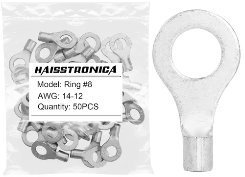 Vista 19 de haisstronica 30 terminales de horquilla de 1/4 "AWG 8 sin aislamiento