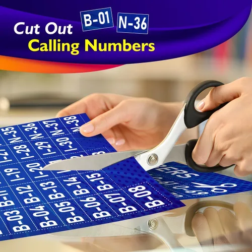 Vista 4 de Juego de bingo EXTRIC, juego de bingo para adultos y niños, set de bingo incluye rotuladores de bingo, tarjetas de bingo y números para llamar.