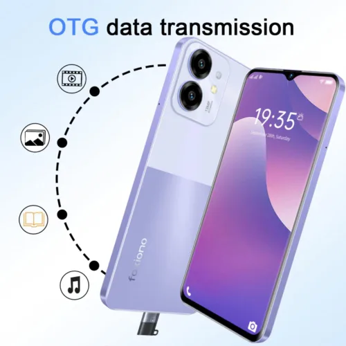 Vista 2 de Teléfono celular, teléfono inteligente Android desbloqueado, octa-core 6.52 pulgadas HD+ pantalla de 90 Hz, batería de 4000 mAh, perfecta para 88