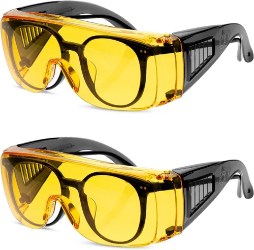 Vista 13 de UNCO - Gafas de seguridad sobre gafas, gafas protectoras, antiniebla, para trabajo, gafas de seguridad sobre gafas