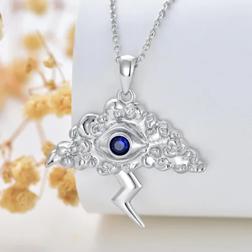 Vista 6 de PROESS Regalos de Navidad, collar con dije de amuleto de plata de ley con dije de mal de ojo, estrella de David, collar con dije de amuleto