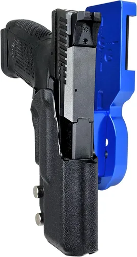 Vista 13 de Black Scorpion Outdoor Gear Funda de competición profesional resistente OWB Kydex compatible con CZ P-10 C 3Gun IPSC USPSA aprobado negro / negro