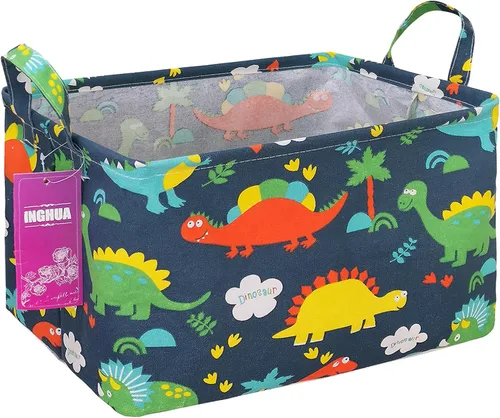 Vista 34 de Cesta de almacenamiento rectangular de tela con organizador de tela para juguetes, libros, ropa, regalos, mascotas - Perfecta para el hogar Rec
