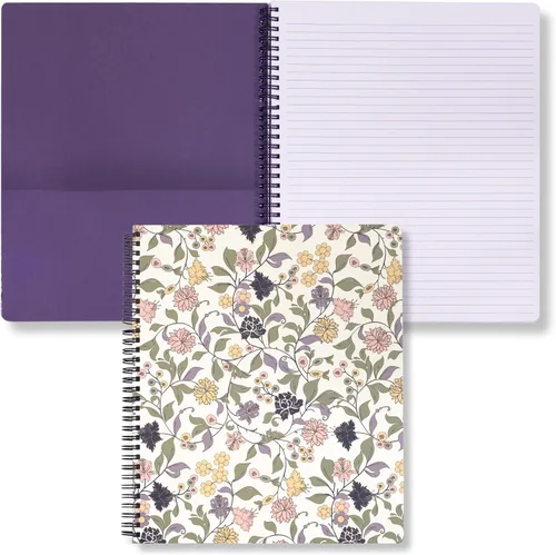 Vista 10 de Steel Mill & Co - Lindo cuaderno de espiral grande con rayas universitarias, 11 x 9.5 pulgadas con tapa dura duradera y 160 páginas forradas, puntos