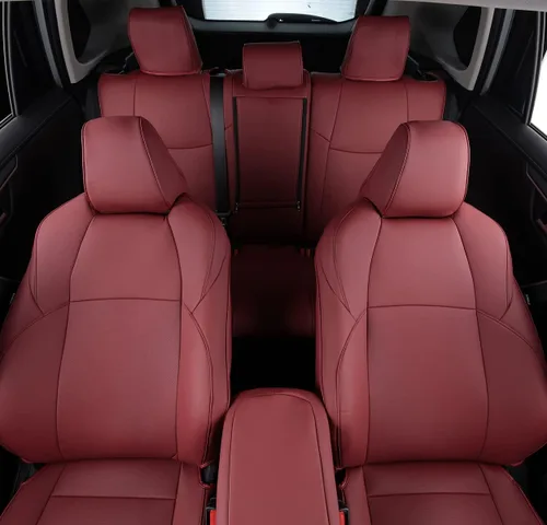 Vista 55 de Fundas de asiento RAV4 de ajuste personalizado, piel sintética impermeable para Toyota RAV4 2013-2018 (beige)